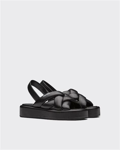 prada nappa leather flatform sandals|prada platform sandals.